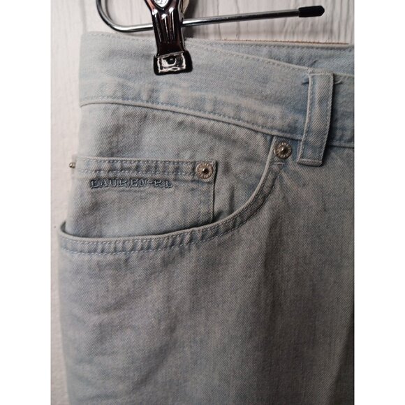 LRL Lauren Jeans Co Women's 16 Blue Denim Classic Capri Jeans Light Wash Cotton - Picture 3 of 6